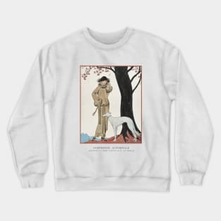 Autumn Symphony Mantle and Afternoon Dress (1922) Fashion Illustration by George Barbier Crewneck Sweatshirt